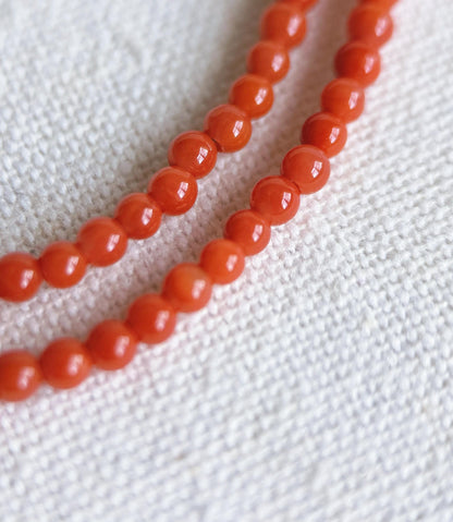 Red Agate Choker Necklace with Nephrite Jade | 3mm Beaded Adjustable Gold Choker