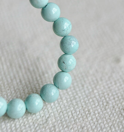Natural Turquoise Beaded Bracelet 4mm | Red Agate & Gold-Plated S925 Silver | December Birthstone