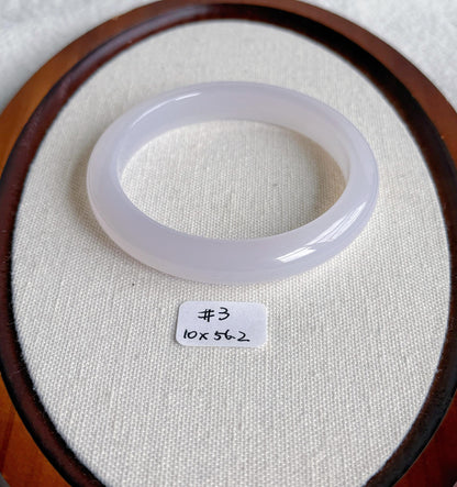 Natural Chalcedony Bangle Bracelet – Smooth Rounded Cuff, MinimalistGemstone Jewelry