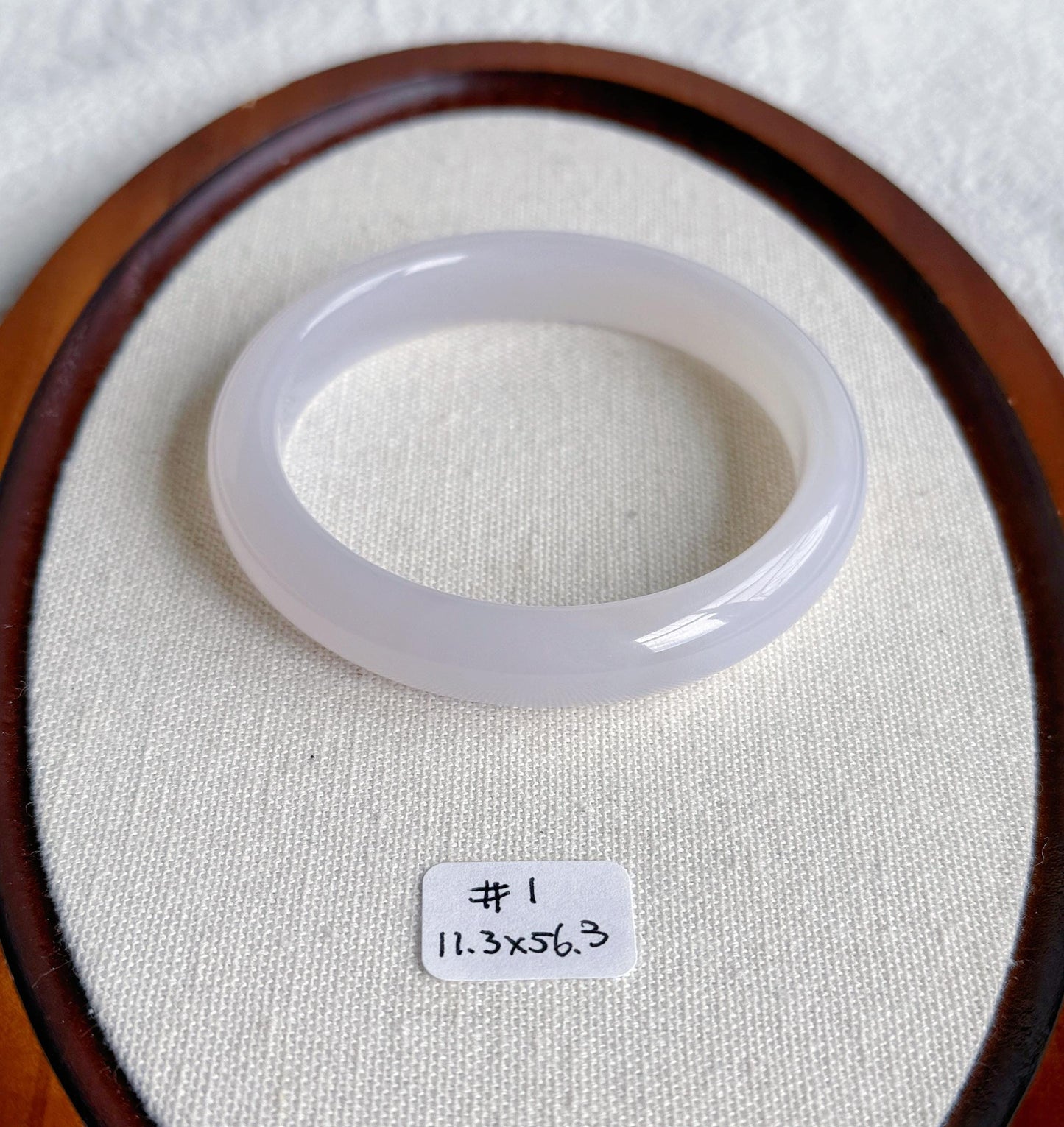 Natural Chalcedony Bangle Bracelet – Smooth Rounded Cuff, MinimalistGemstone Jewelry