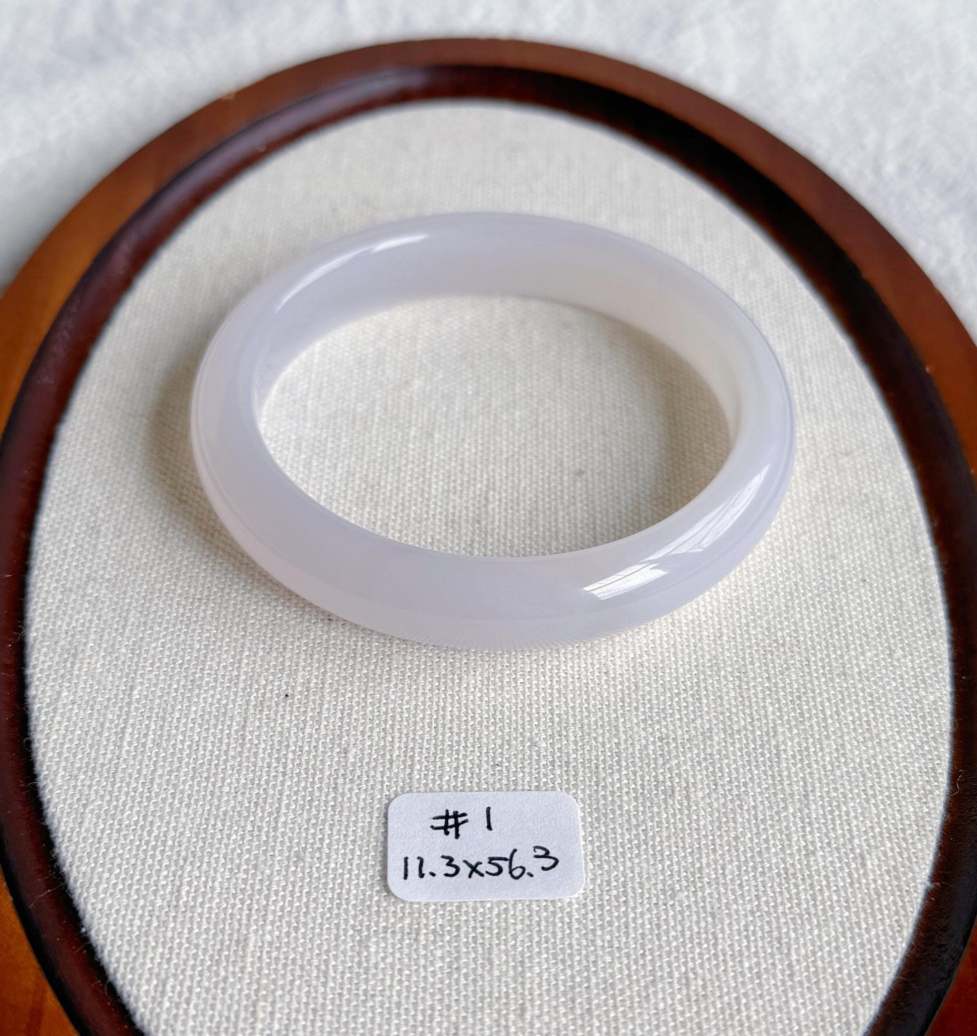 Natural Chalcedony Bangle Bracelet – Smooth Rounded Cuff, MinimalistGemstone Jewelry