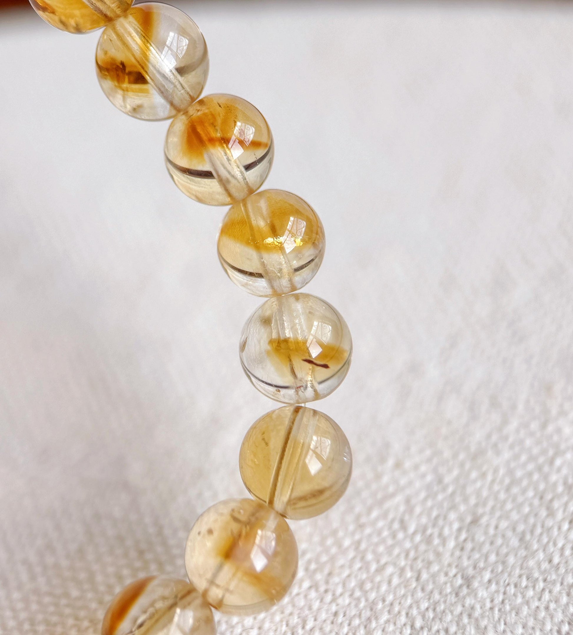 8.5mm Citrine Bracelet| Natural Citrine Beads| Aquamarine Accent| Wealth Stones| Lucky Bracelet| Success Bracelet| Gift for Best Friend