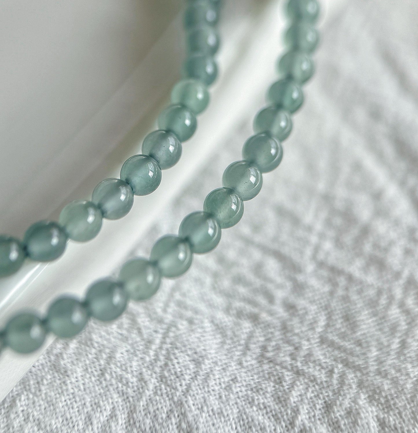 3.5mm Natural Blue Water Guatemalan Jadeite Necklace Choker | 18K Gold Freshwater Pearl Pendant | Adjustable
