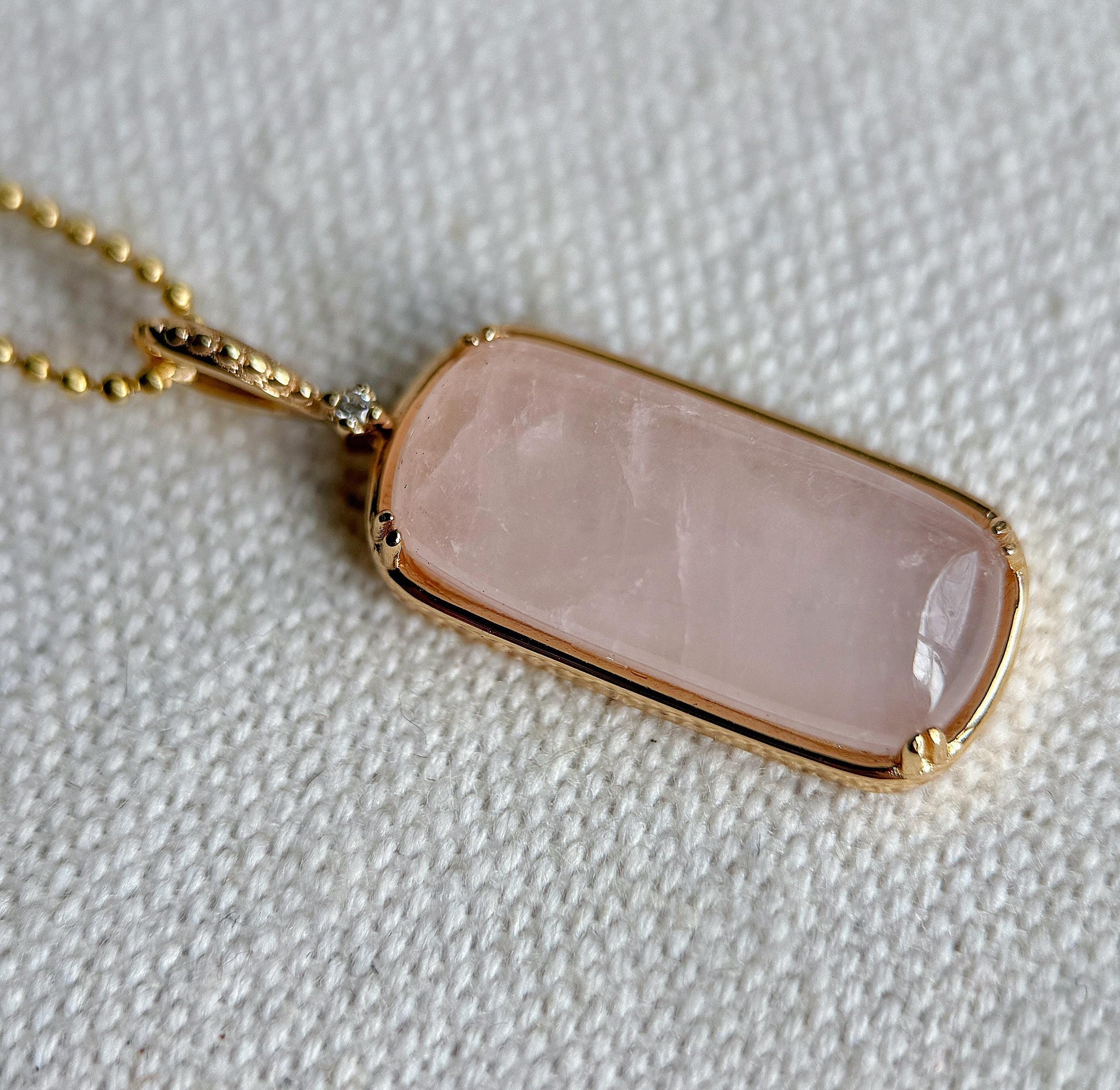 S925 Natural Rose Quartz Crystal Pendant Necklace | Gift for Love