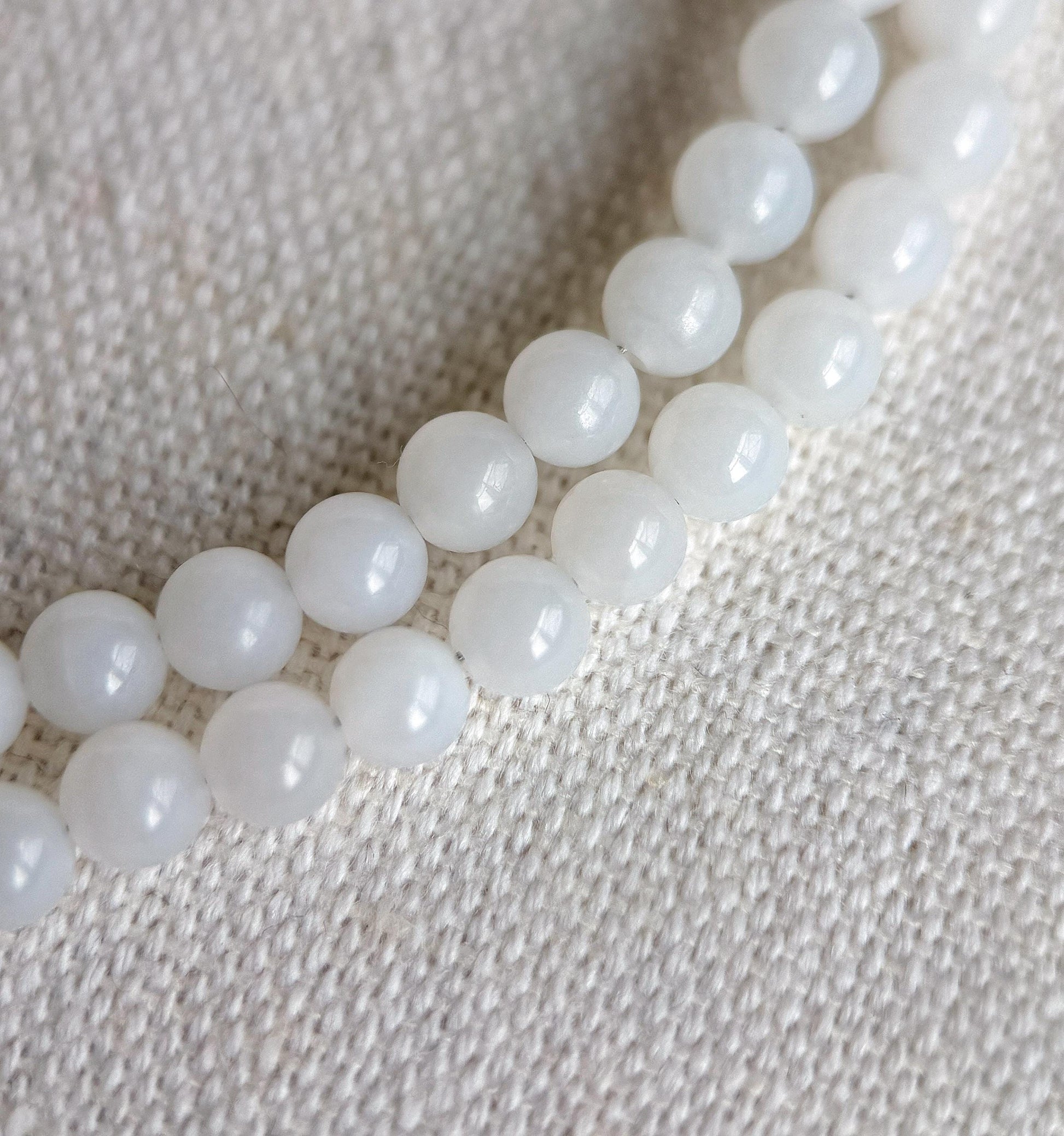 White Nephrite Jade Larimar Beaded Necklace | Minimalist Gemstone Choker | 4mm Jade Beads | Adjustable Length