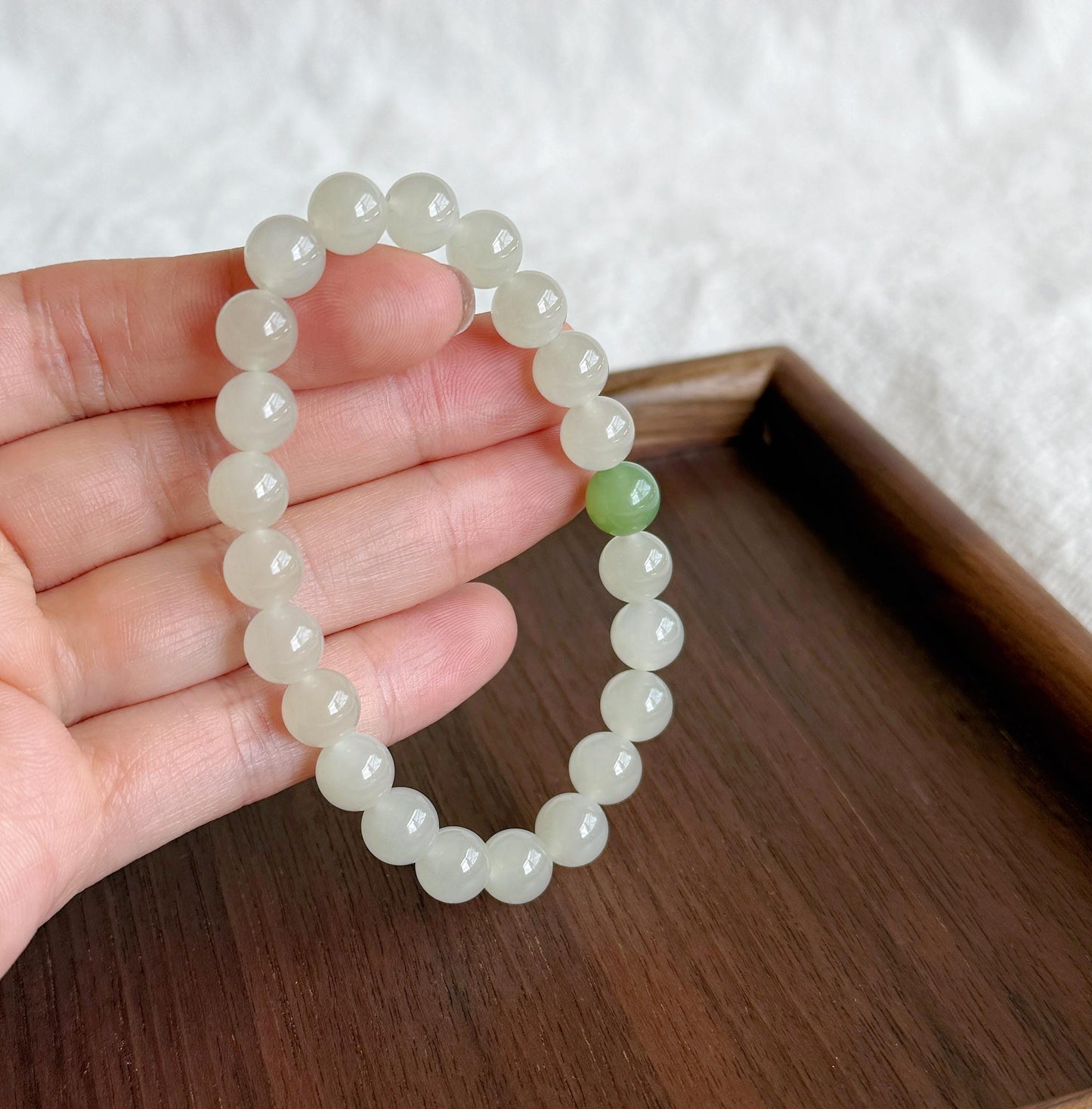 Natural Nephrite Jade Bracelet 8mm | Minimalist Gemstone Bracelet | Calming Jade Jewelry Gift