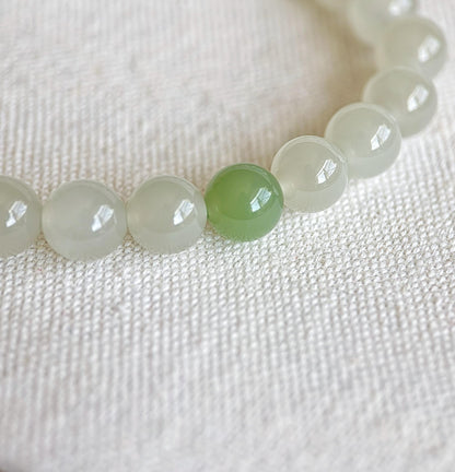 Natural Nephrite Jade Bracelet 8mm | Minimalist Gemstone Bracelet | Calming Jade Jewelry Gift
