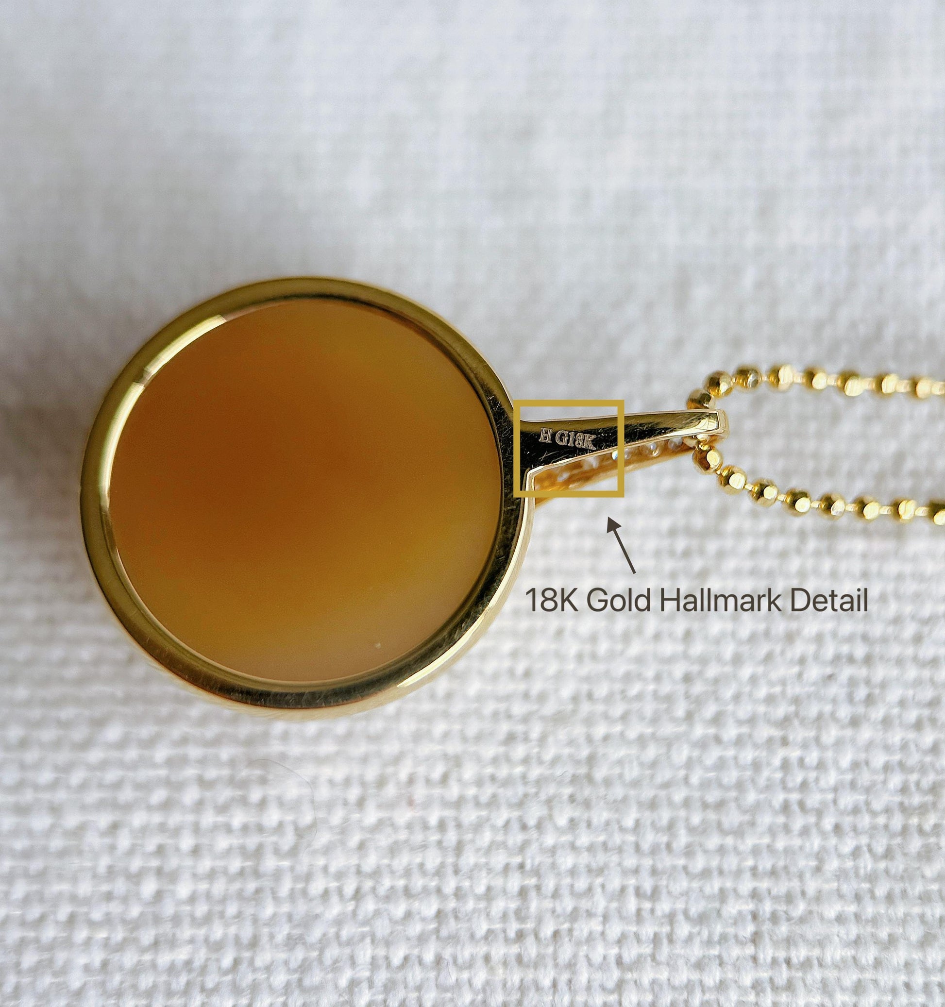 18K Natural Brown Nephrite Jade Pendant with Diamond | Fine Jade Jewelry | One-of-a-Kind Gift