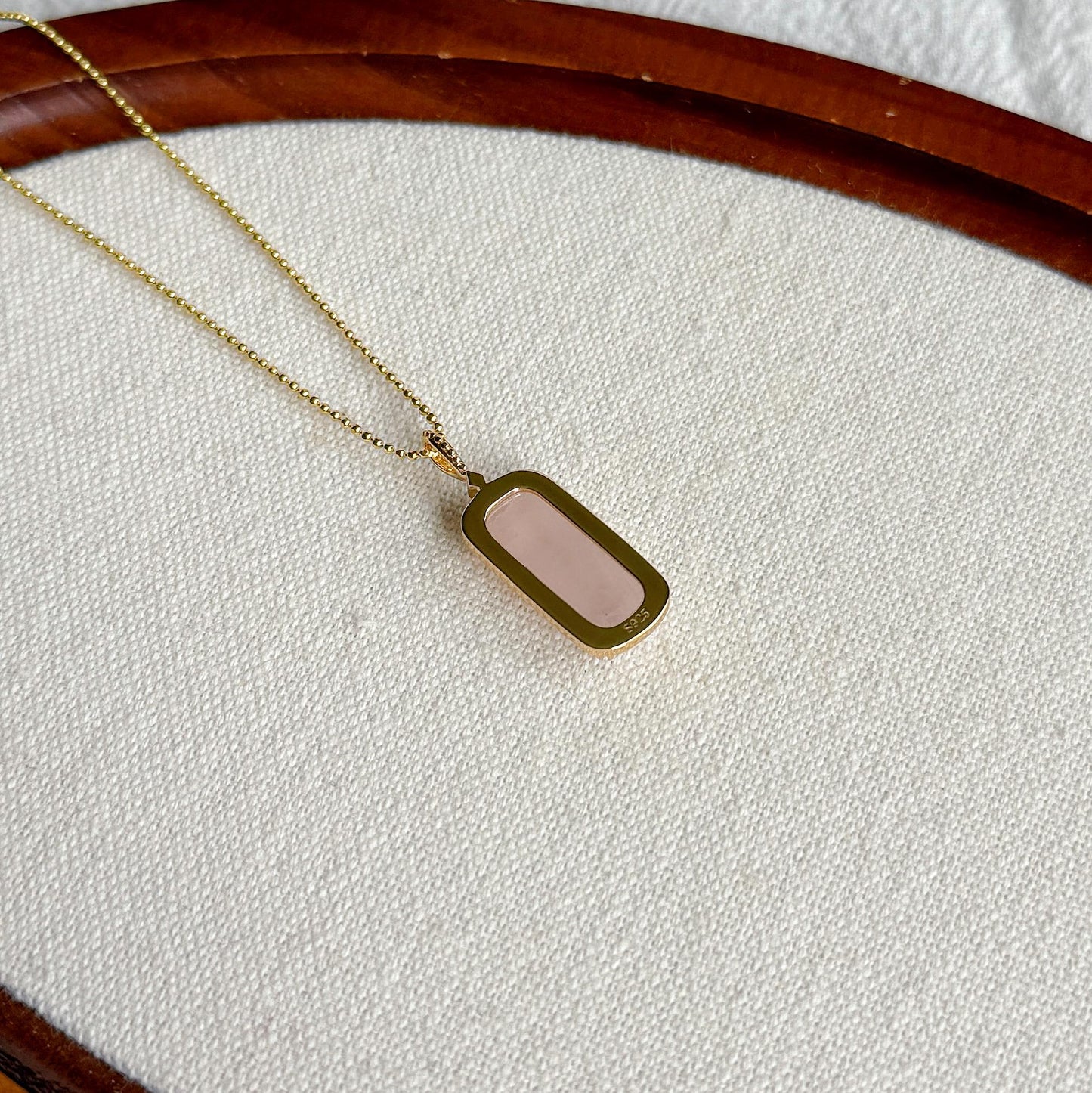 S925 Natural Rose Quartz Crystal Pendant Necklace | Gift for Love
