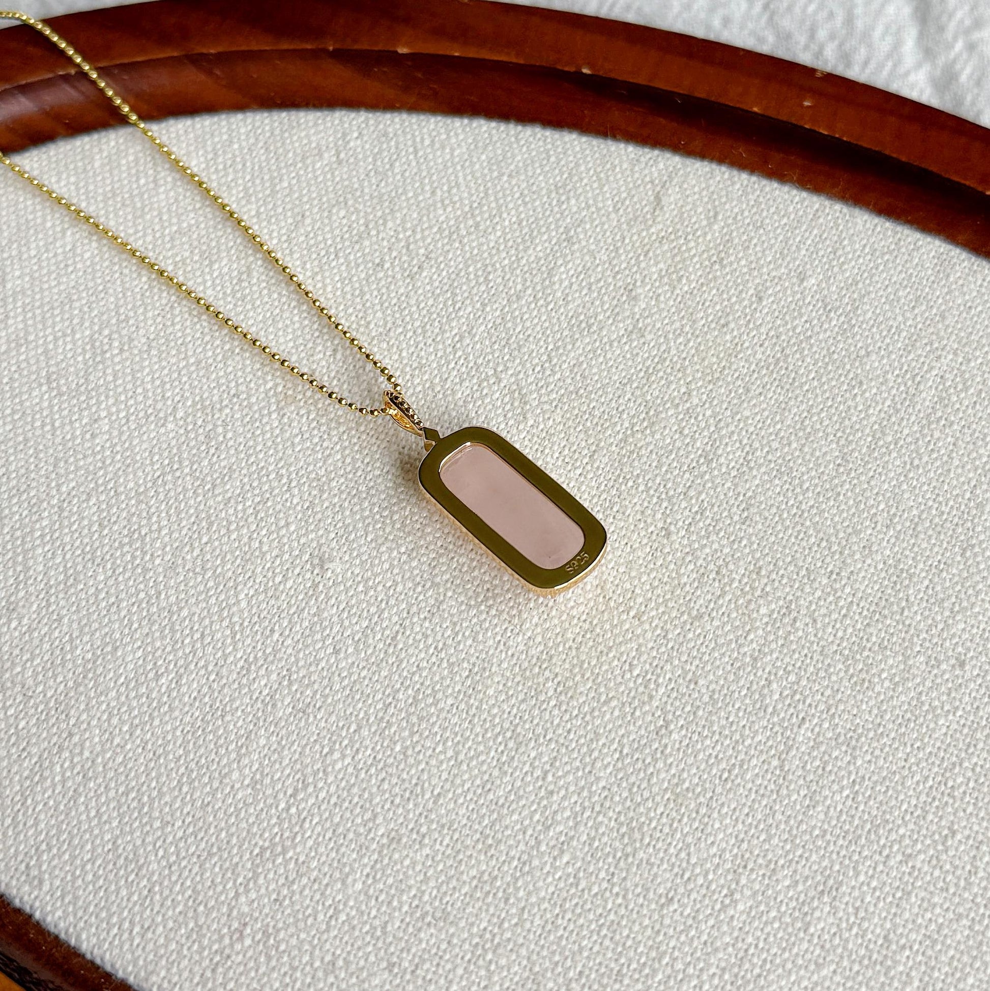 S925 Natural Rose Quartz Crystal Pendant Necklace | Gift for Love