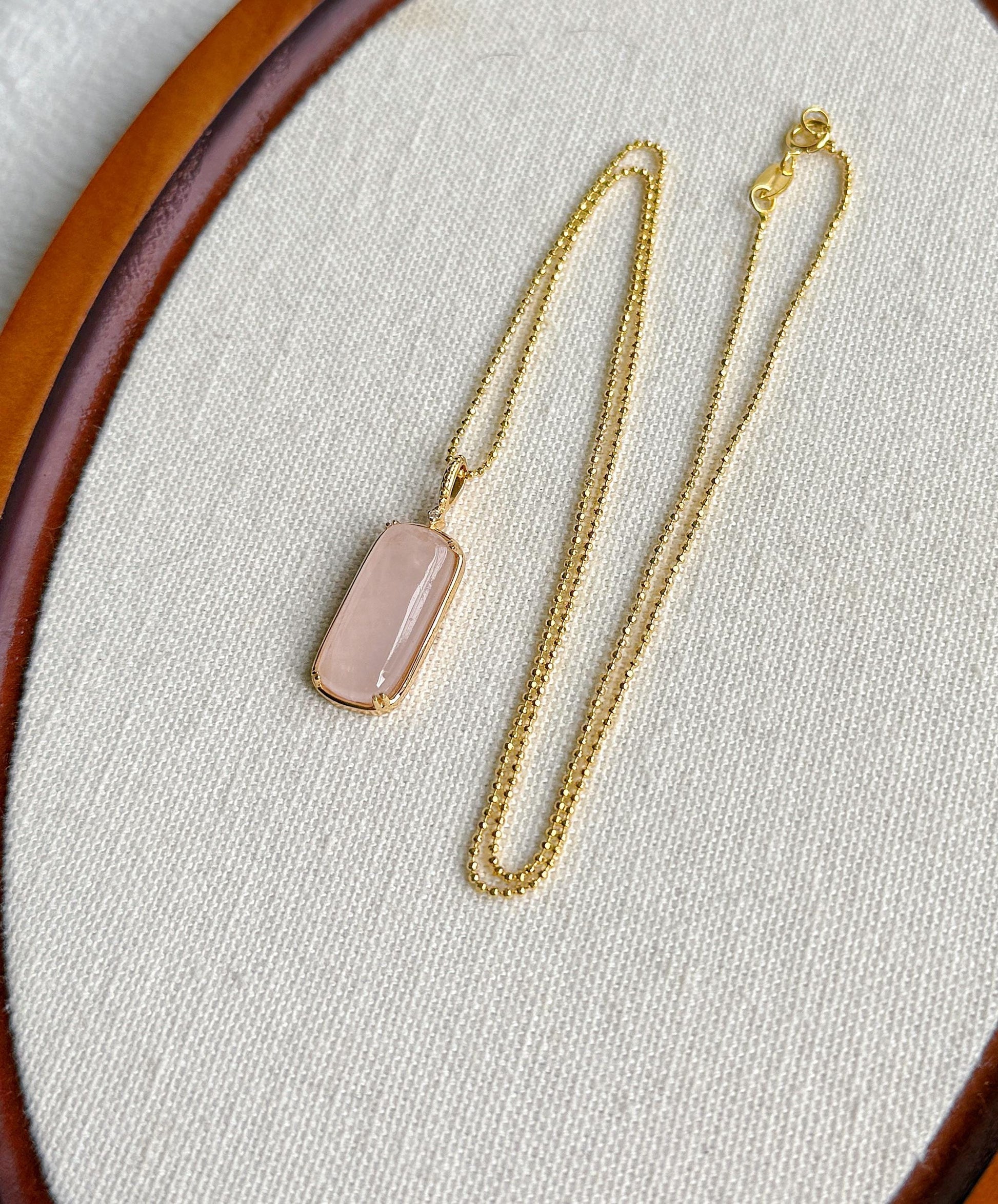 S925 Natural Rose Quartz Crystal Pendant Necklace | Gift for Love