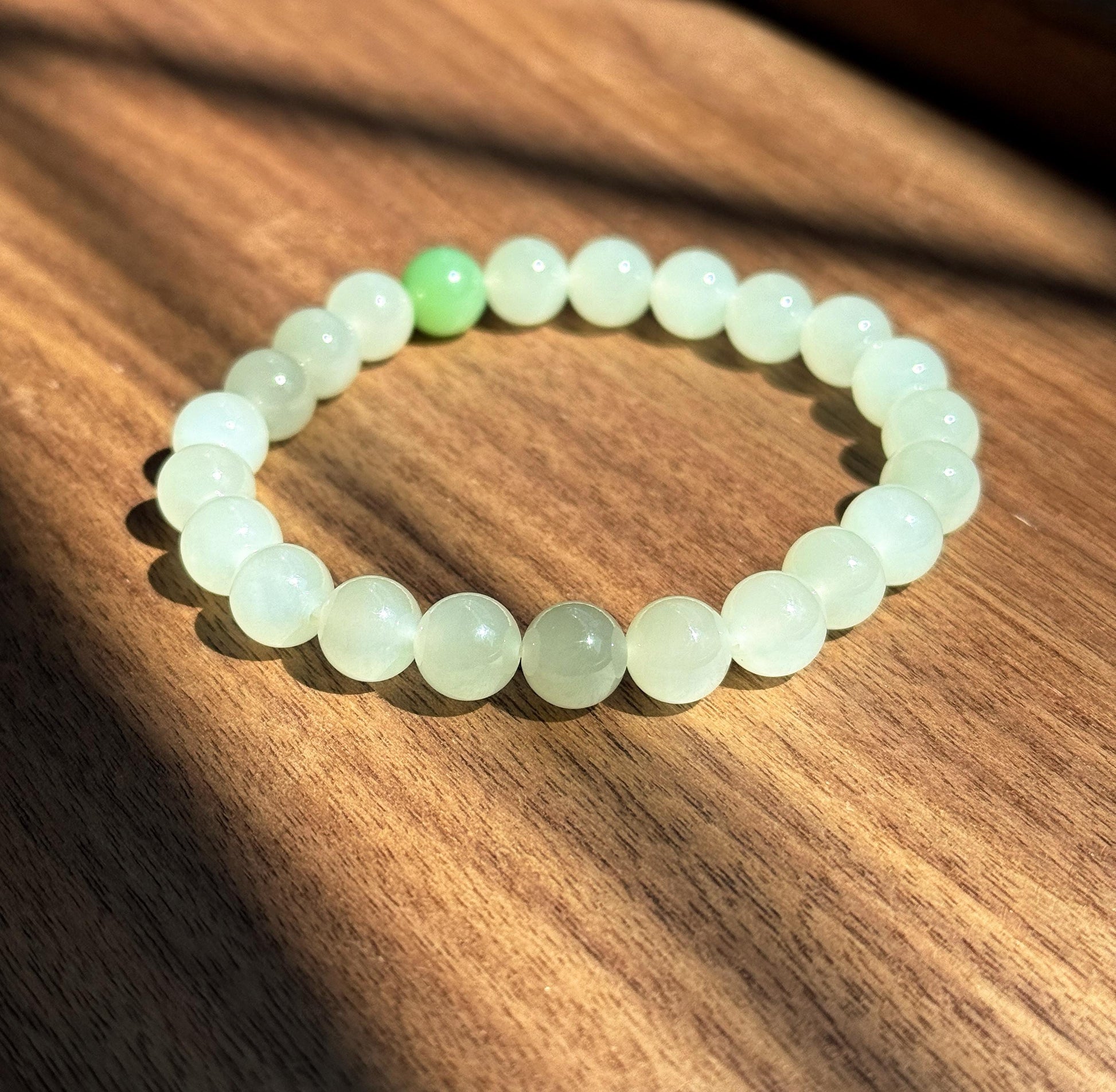 Natural Nephrite Jade Bracelet 8mm | Minimalist Gemstone Bracelet | Calming Jade Jewelry Gift