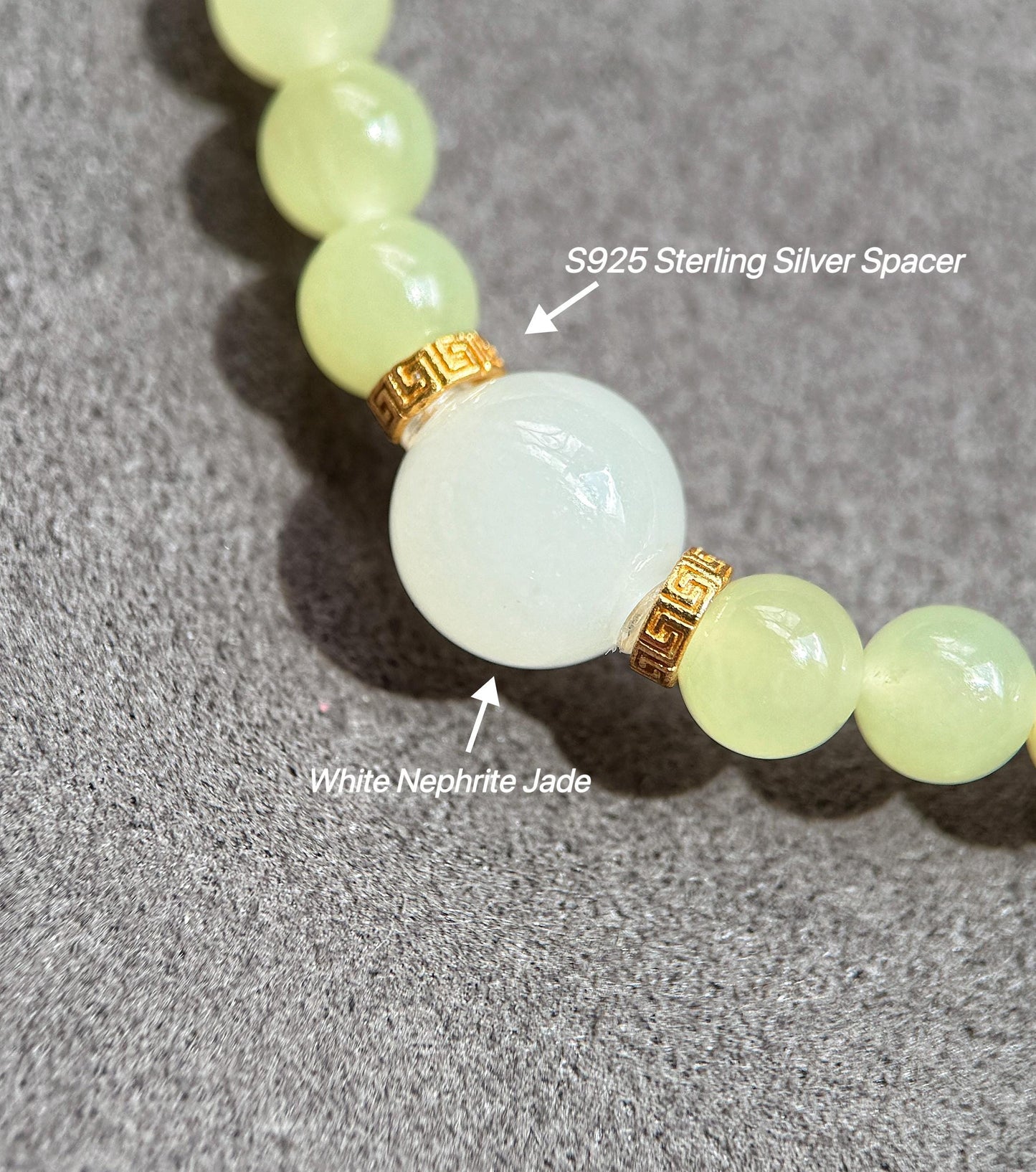 6mm Double Wrap Yellow Nephrite Jade Bracelet | White Jade & Red Agate Accent | Stretch Bracelet 6–6.75"