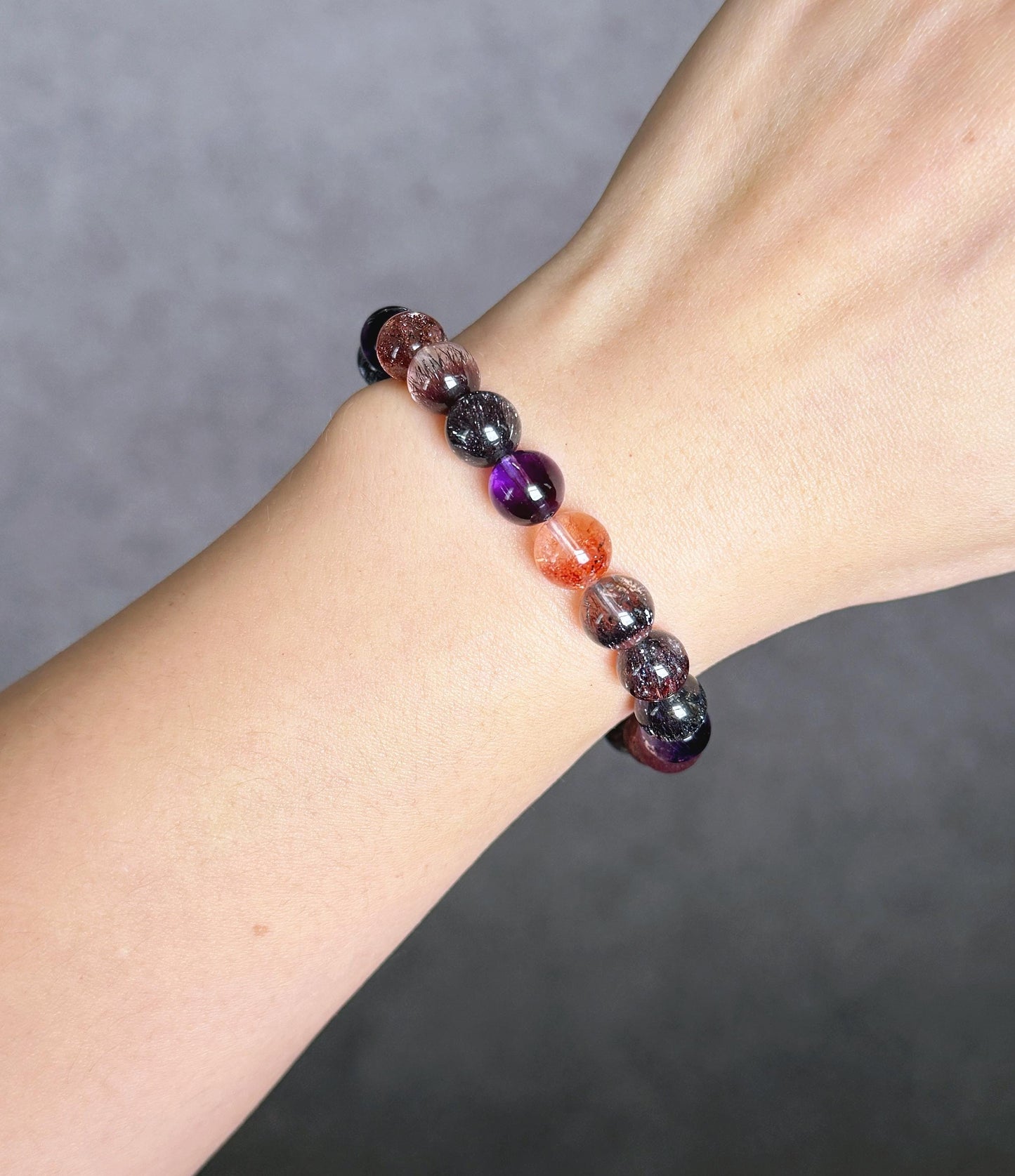 Premium Super Seven Bracelet 8.5mm | Natural Melody Stone | One-Of-A-Kind Crystal Jewelry