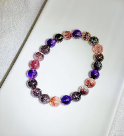 Premium Super Seven Bracelet 8.5mm | Natural Melody Stone | One-Of-A-Kind Crystal Jewelry