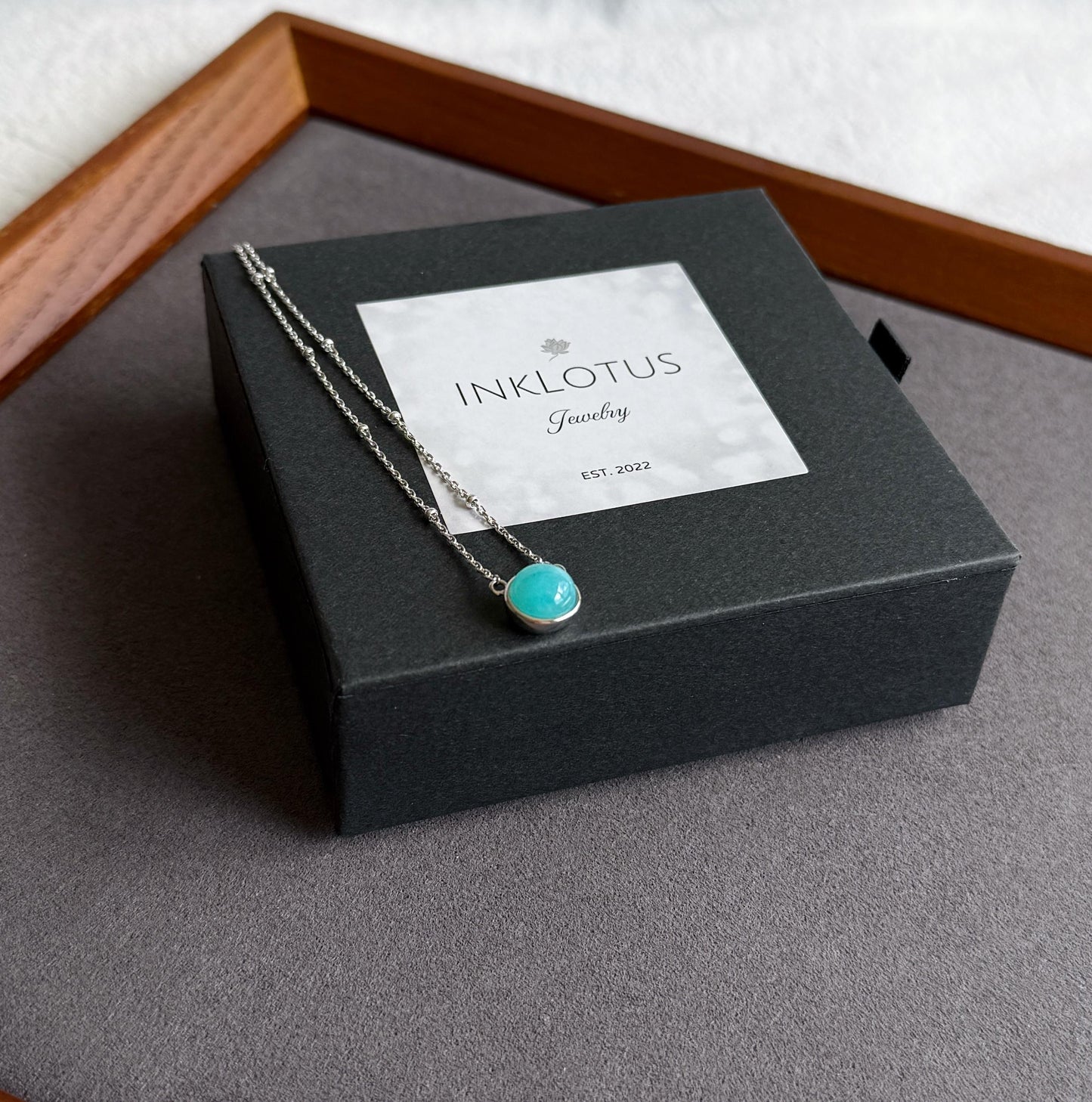 Dainty Gemstone Necklace | Natural Amazonite/Peridot/Blue Topaz Necklace | Minimalist S925 Silver Adjustable Necklace