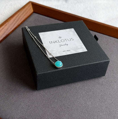 Dainty Gemstone Necklace | Natural Amazonite/Peridot/Blue Topaz Necklace | Minimalist S925 Silver Adjustable Necklace