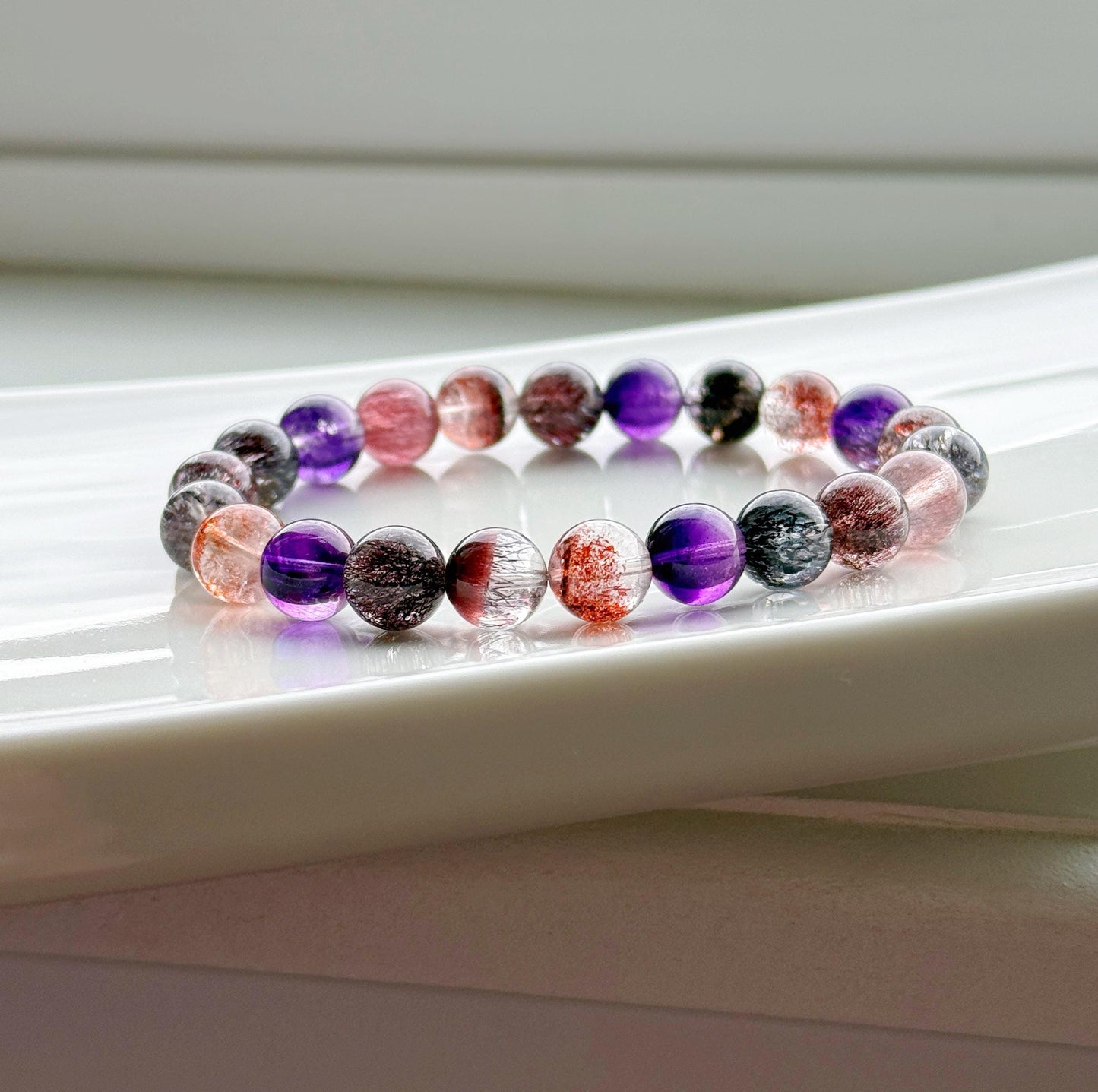 Premium Super Seven Bracelet 8.5mm | Natural Melody Stone | One-Of-A-Kind Crystal Jewelry
