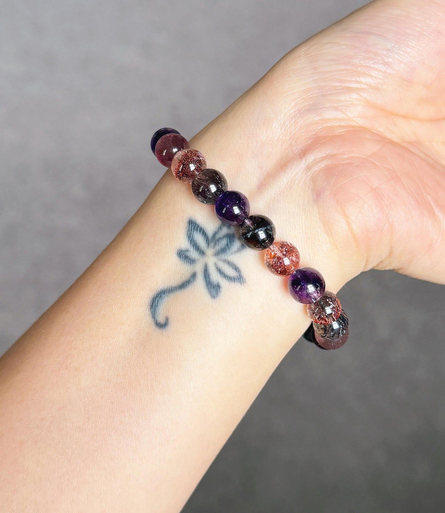 Premium Super Seven Bracelet 8.5mm | Natural Melody Stone | One-Of-A-Kind Crystal Jewelry