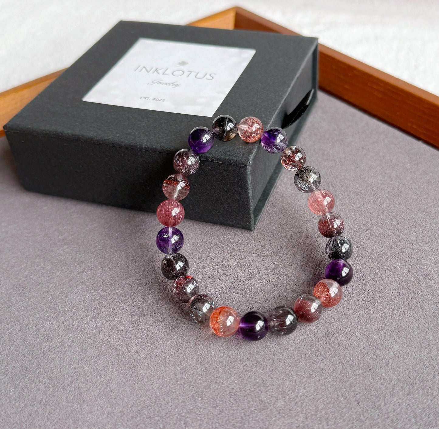Premium Super Seven Bracelet 8.5mm | Natural Melody Stone | One-Of-A-Kind Crystal Jewelry