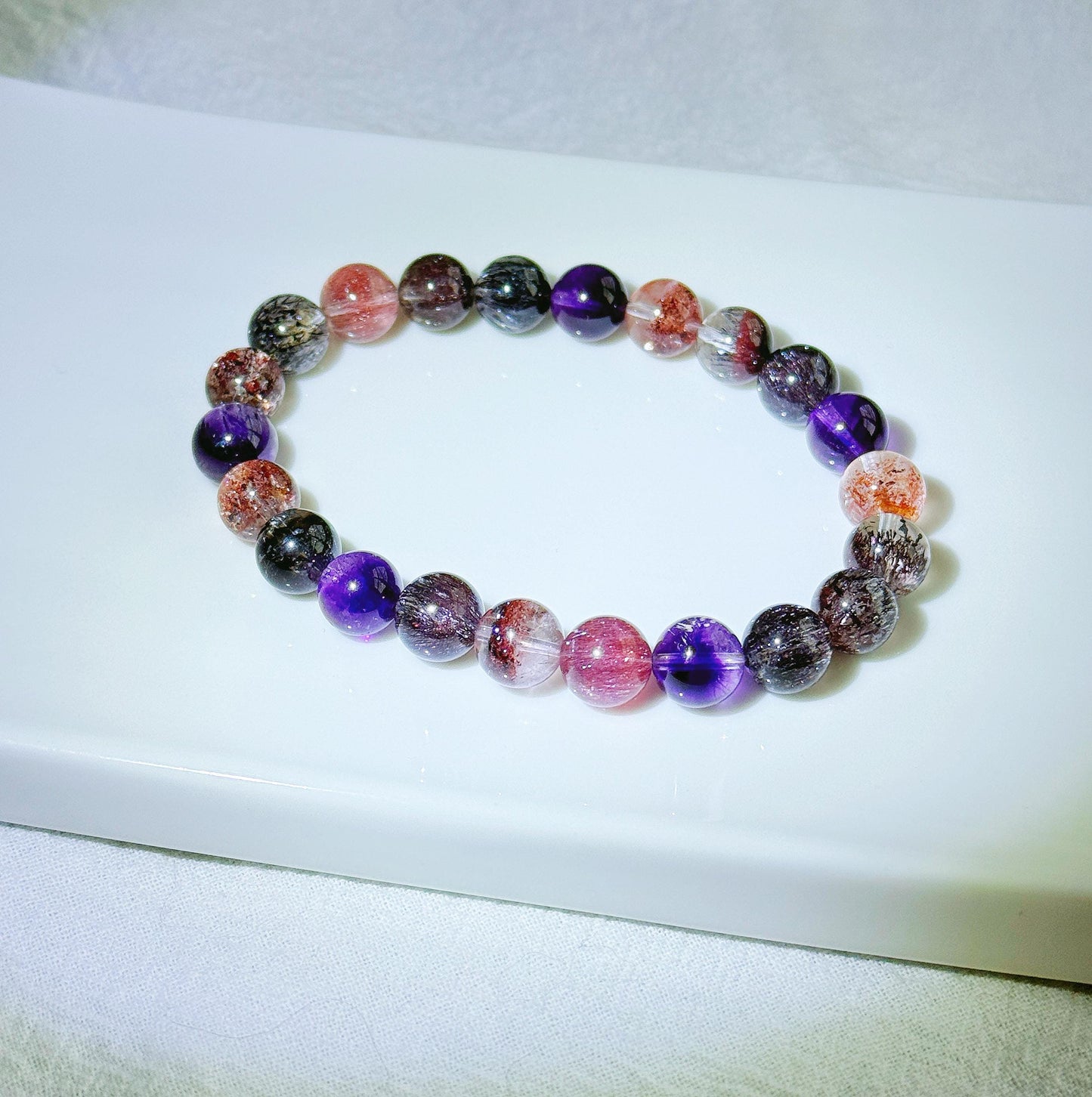 Premium Super Seven Bracelet 8.5mm | Natural Melody Stone | One-Of-A-Kind Crystal Jewelry