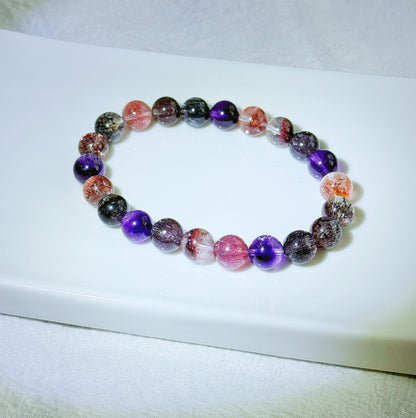 Premium Super Seven Bracelet 8.5mm | Natural Melody Stone | One-Of-A-Kind Crystal Jewelry