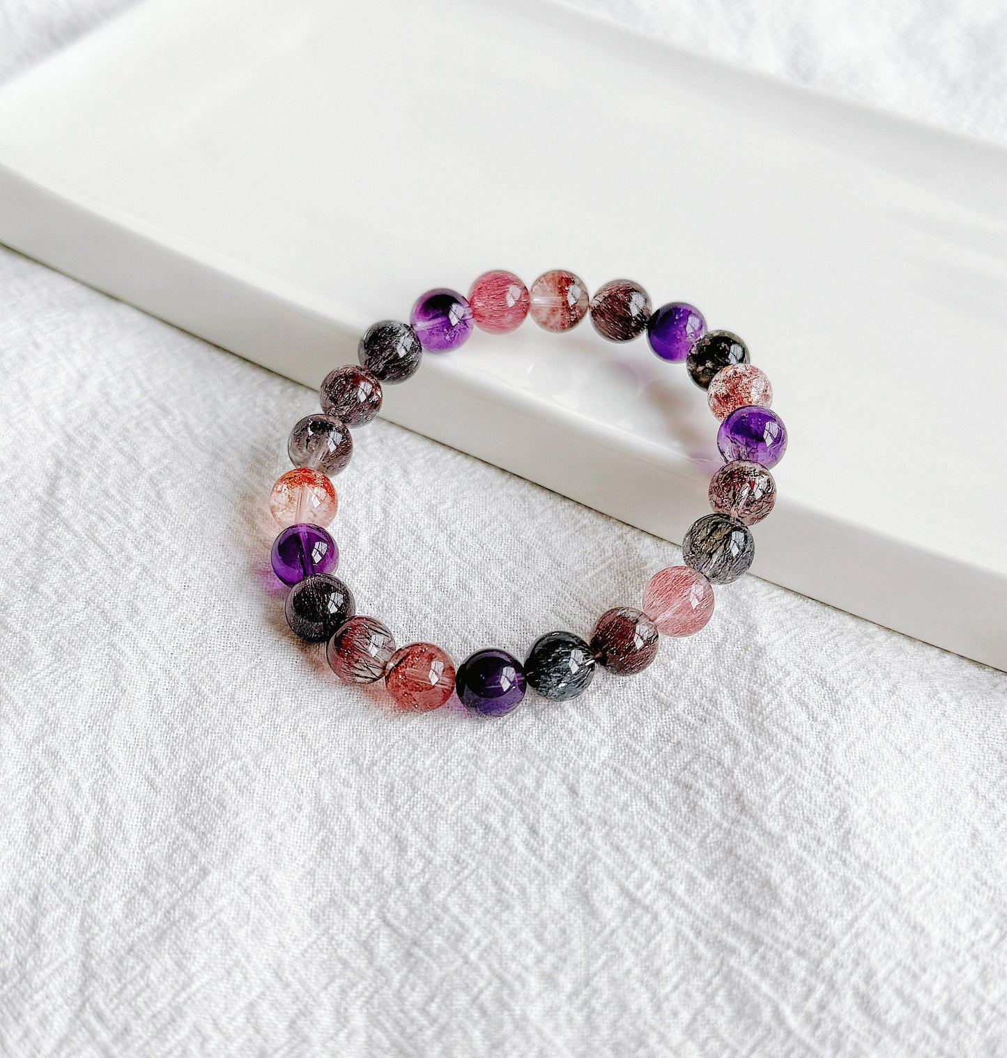 Premium Super Seven Bracelet 8.5mm | Natural Melody Stone | One-Of-A-Kind Crystal Jewelry