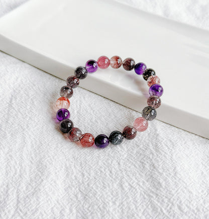Premium Super Seven Bracelet 8.5mm | Natural Melody Stone | One-Of-A-Kind Crystal Jewelry
