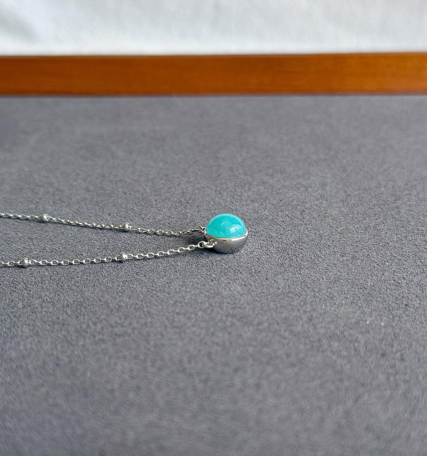 Dainty Gemstone Necklace | Natural Amazonite/Peridot/Blue Topaz Necklace | Minimalist S925 Silver Adjustable Necklace