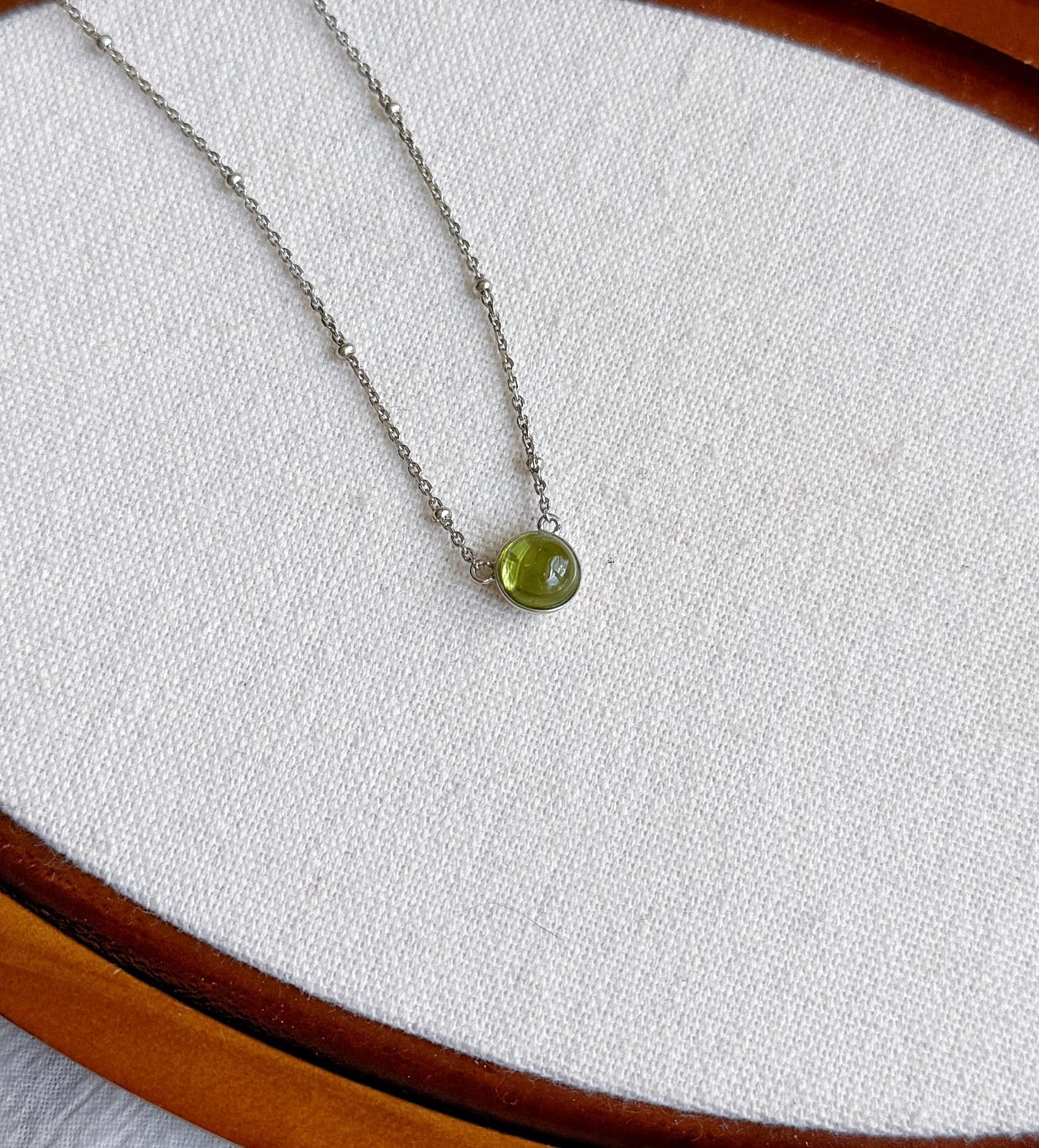 Dainty Gemstone Necklace | Natural Amazonite/Peridot/Blue Topaz Necklace | Minimalist S925 Silver Adjustable Necklace