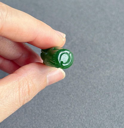 Jade Bamboo Pendant Necklace | Natural and Certified Green Nephrite Jade | Lucky Prosperity Amulet | Adjustable Cord Necklace