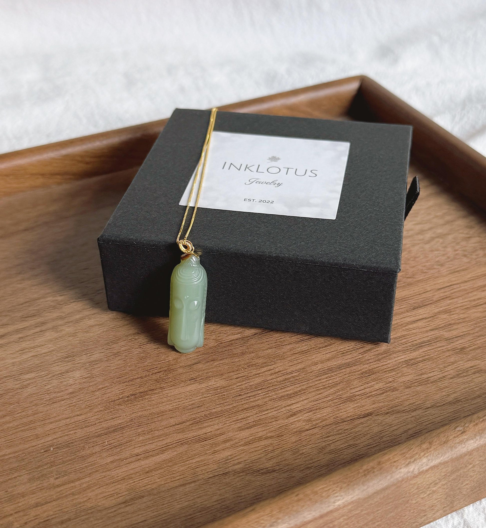 Jade Kuan Yin Pendant | Natural and Certified Nephrite Jade Necklace | 18K Solid Gold Bail | Spiritual Gift