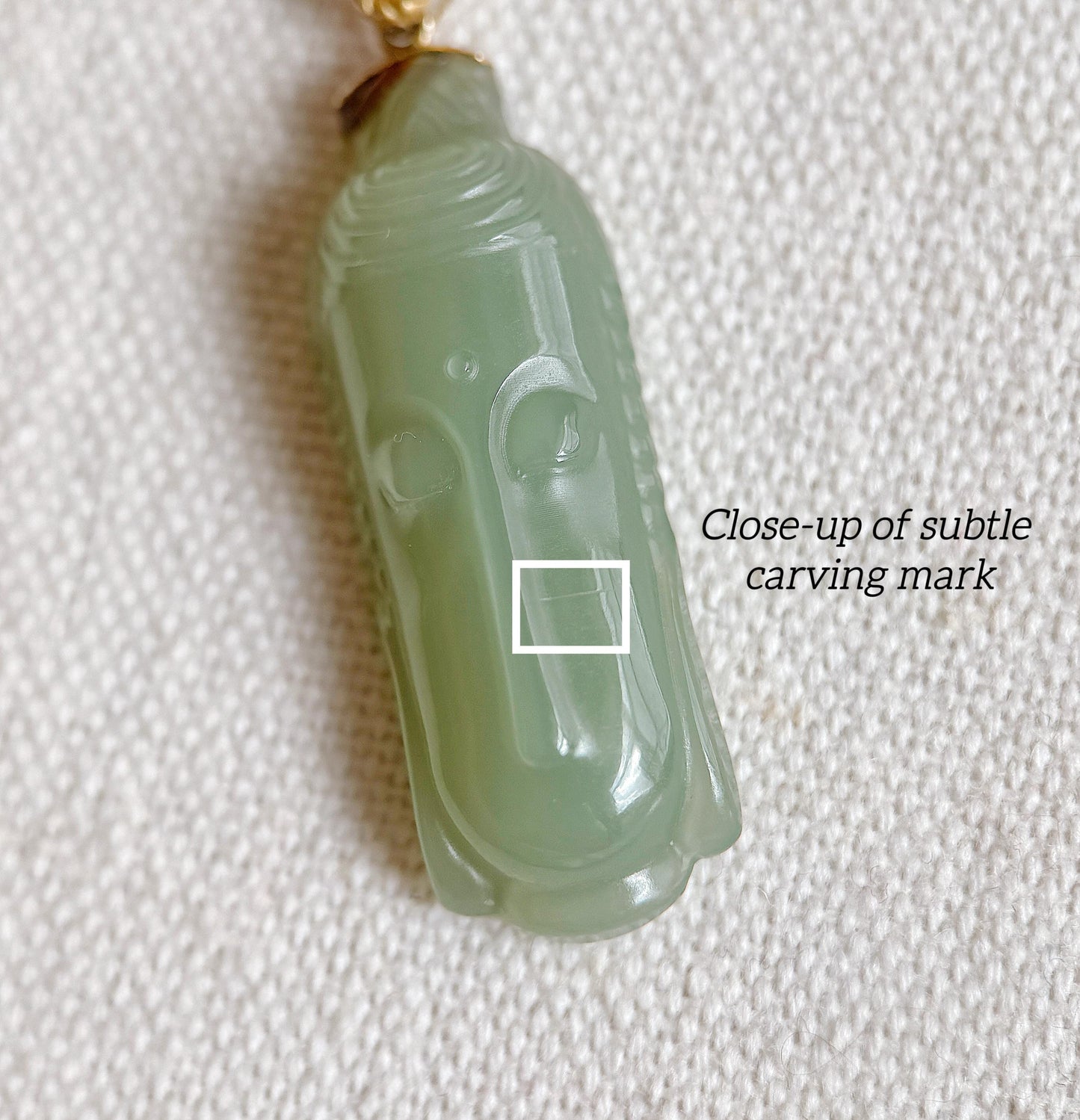 Jade Kuan Yin Pendant | Natural and Certified Nephrite Jade Necklace | 18K Solid Gold Bail | Spiritual Gift