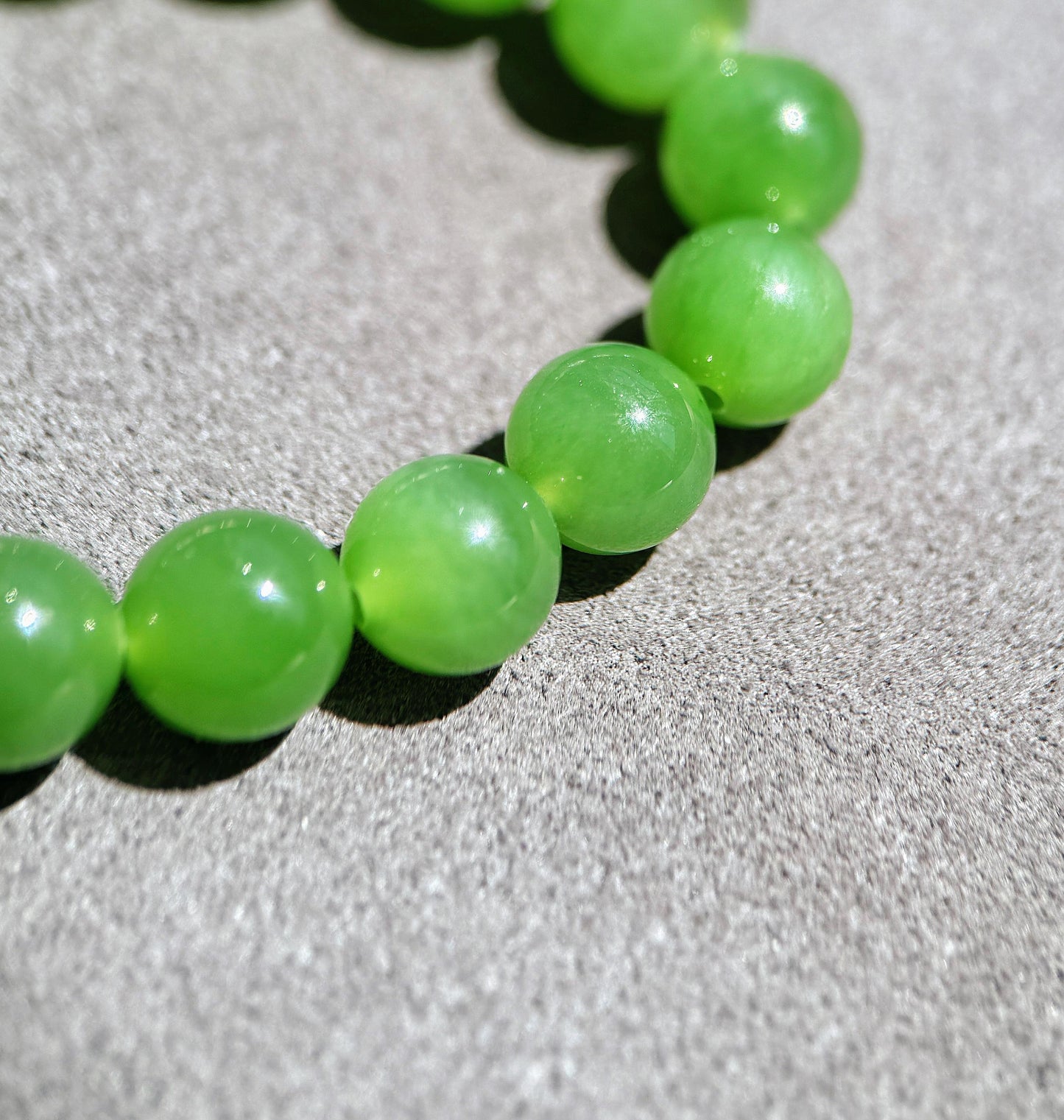 Premium Natural Green Nephrite Jade Beaded Necklace 8mm | Genuine and Certified Nephrite Jade | Fine Jewelry Gift for Her