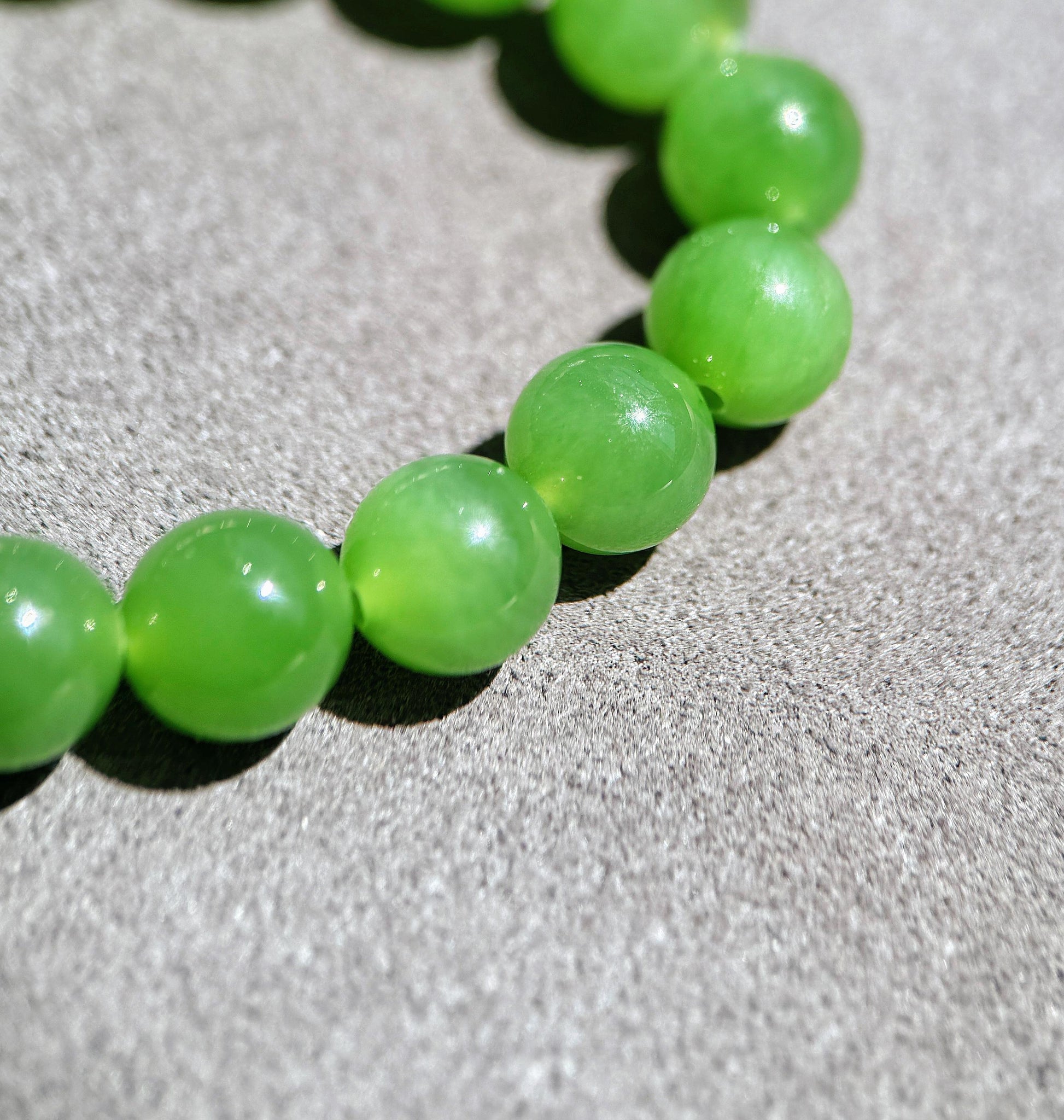 Premium Natural Green Nephrite Jade Beaded Necklace 8mm | Genuine and Certified Nephrite Jade | Fine Jewelry Gift for Her