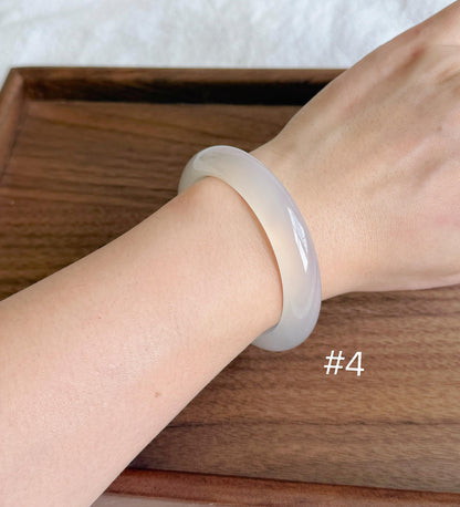 Madagascar Chalcedony Bangle Bracelet | Champagne Gold & Natural Patterns | Certified Gemstone Jewelry