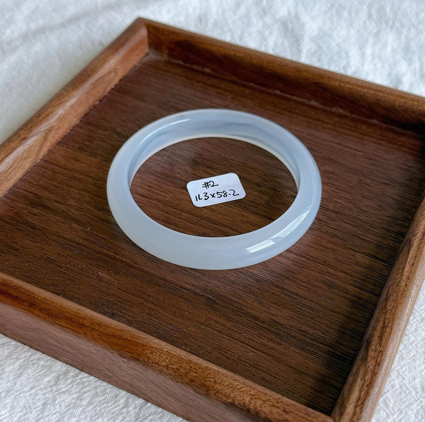 White Chalcedony Bangle Bracelet | Natural Madagascar Chalcedony | Milky White | Certified Authentic Stone