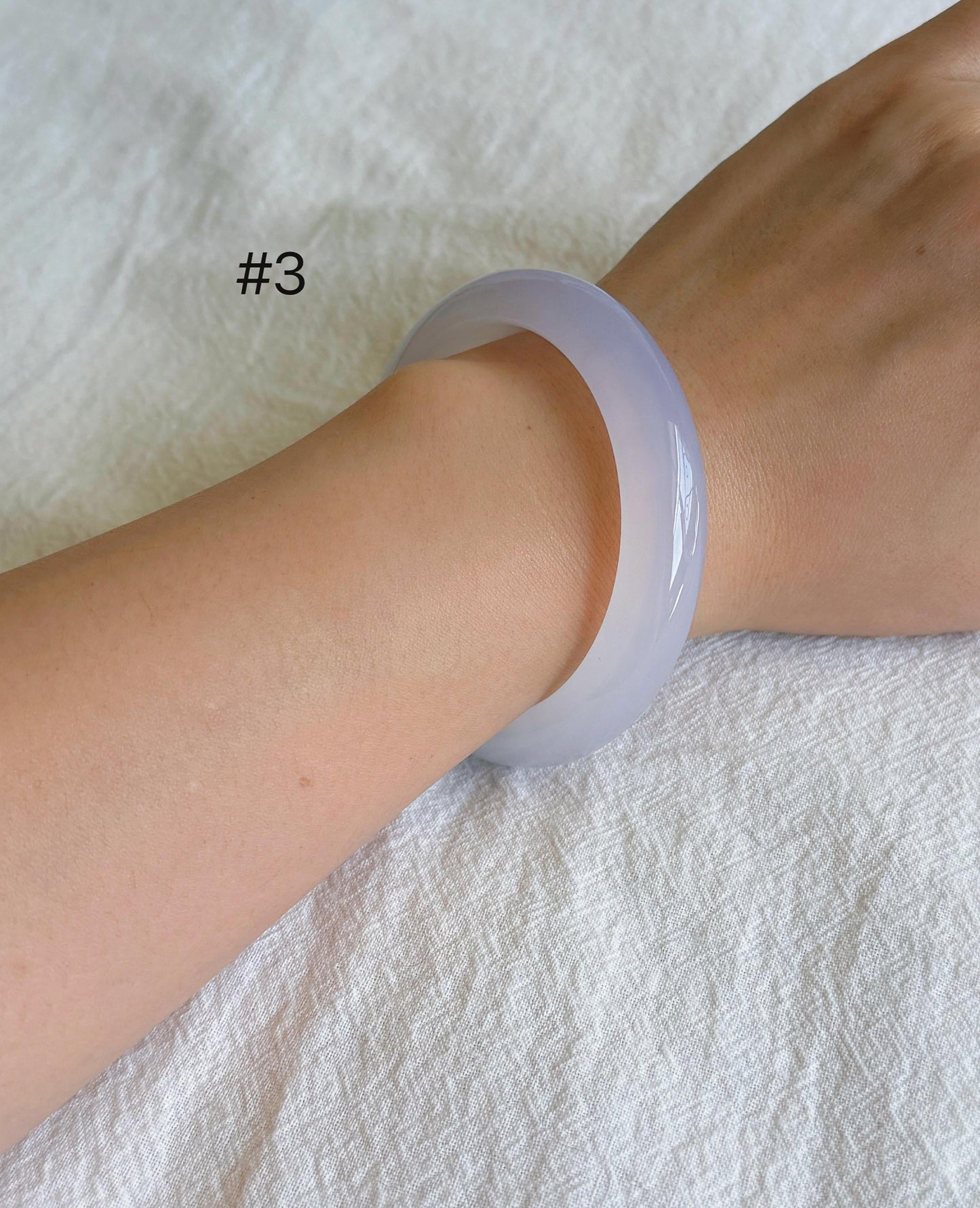 Lilac Chalcedony Bangle Bracelet | Madagascar Lavender Chalcedony | Icy Purple Gemstone Bangle | Certified Authentic Stone