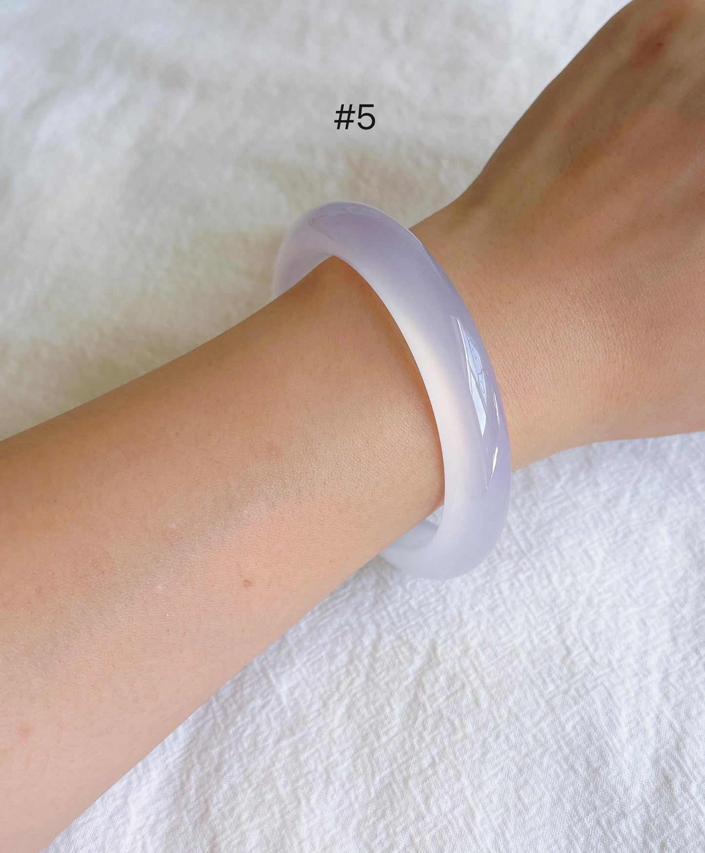 Lilac Chalcedony Bangle Bracelet | Madagascar Lavender Chalcedony | Icy Purple Gemstone Bangle | Certified Authentic Stone