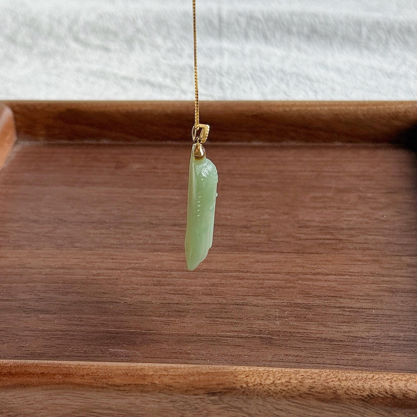 Jade Kuan Yin Pendant | Natural and Certified Nephrite Jade Necklace | 18K Solid Gold Bail | Spiritual Gift