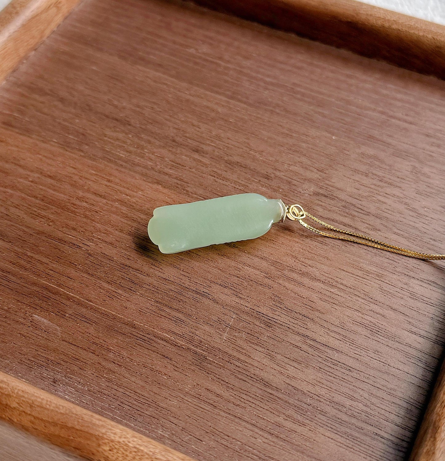 Jade Kuan Yin Pendant | Natural and Certified Nephrite Jade Necklace | 18K Solid Gold Bail | Spiritual Gift