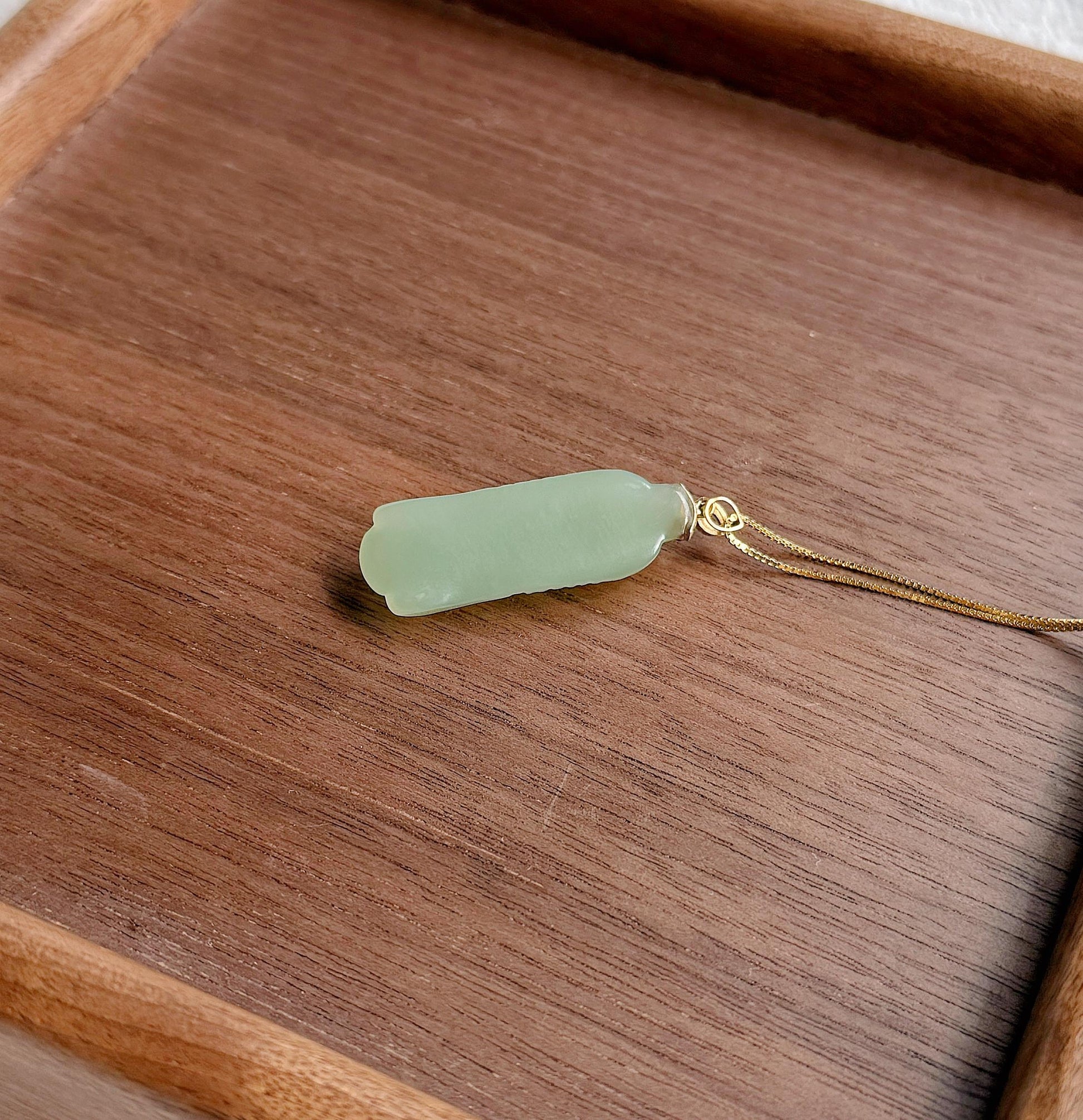 Jade Kuan Yin Pendant | Natural and Certified Nephrite Jade Necklace | 18K Solid Gold Bail | Spiritual Gift