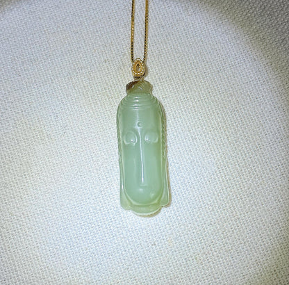 Jade Kuan Yin Pendant | Natural and Certified Nephrite Jade Necklace | 18K Solid Gold Bail | Spiritual Gift