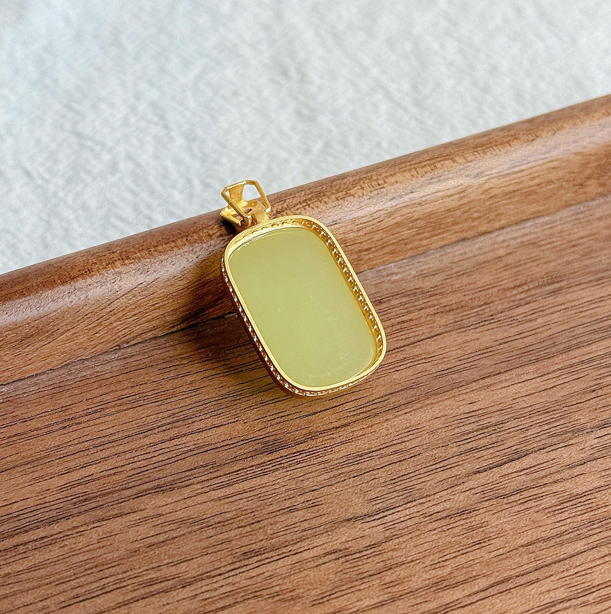 18K Yellow Nephrite Jade Pendant | Certified Untreated Jade Necklace | Luxury Minimalist Jewelry Gift for Her