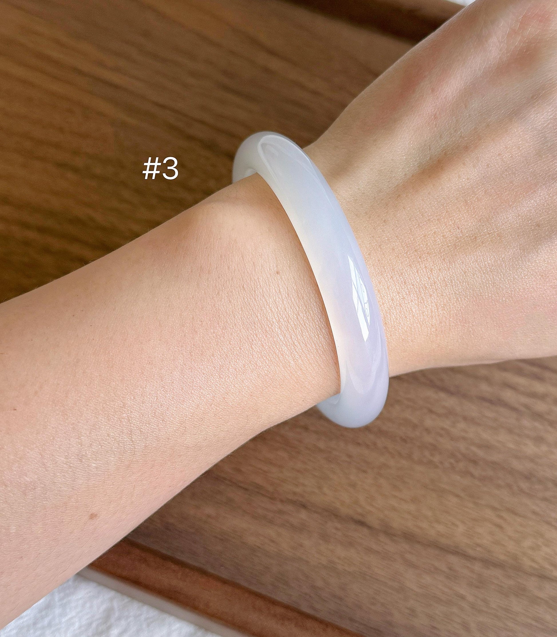 White Chalcedony Bangle Bracelet | Natural Madagascar Chalcedony | Milky White | Certified Authentic Stone