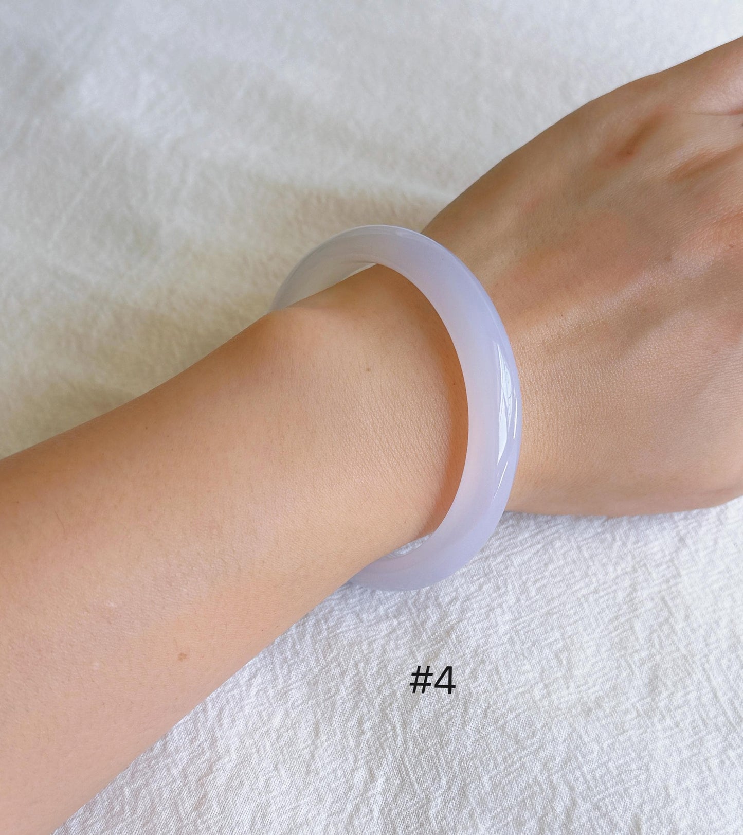 Lilac Chalcedony Bangle Bracelet | Madagascar Lavender Chalcedony | Icy Purple Gemstone Bangle | Certified Authentic Stone