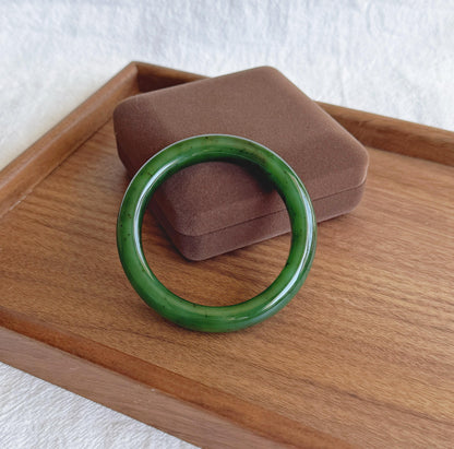 Certified Green Nephrite Jade Bangle 59mm | Natural and Fine Jade Jewelry