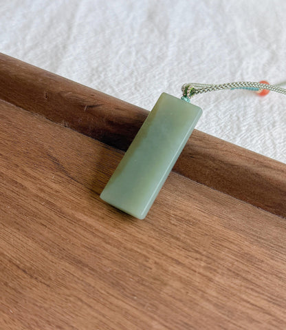 Natural Nephrite Jade Lotus Pendant Necklace | Unique Gray Blue Jade | Hand-Carved Zen Jewelry | Adjustable Cord