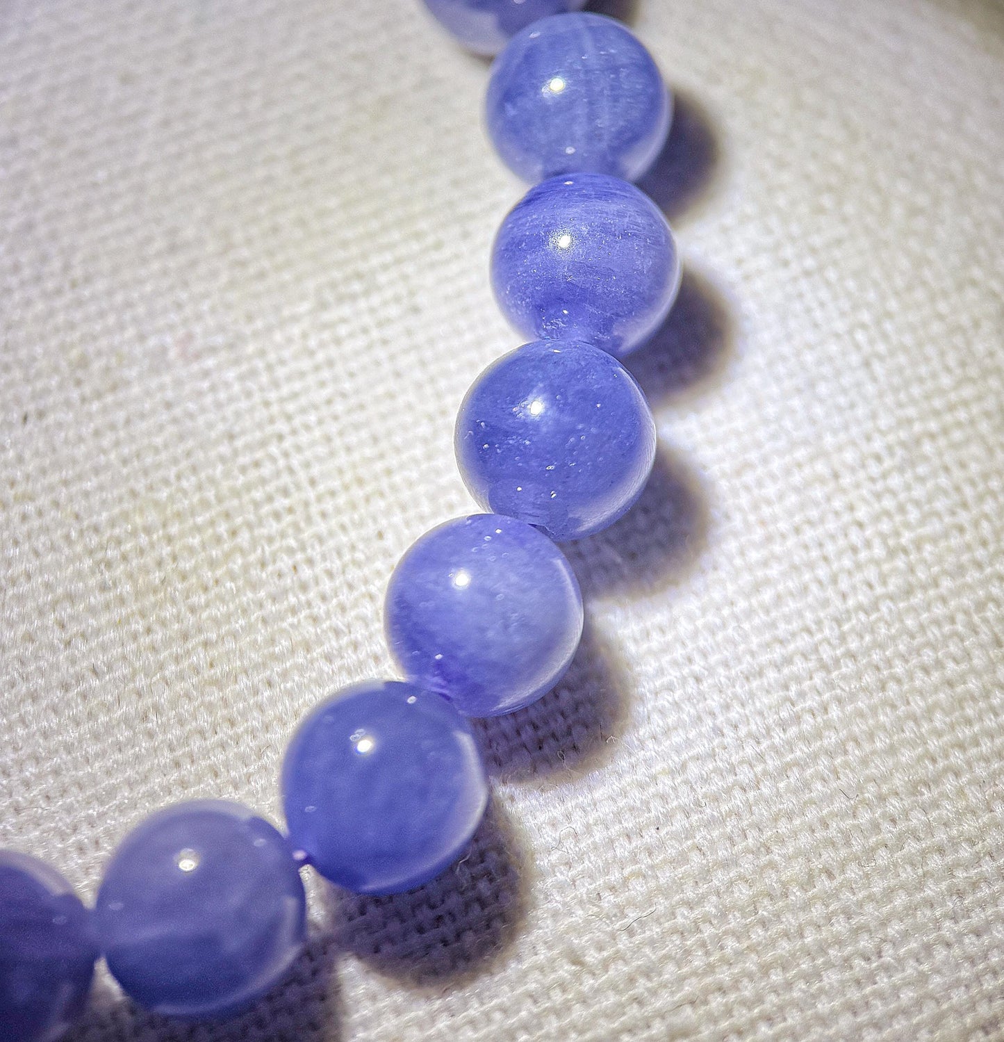 7mm Natural Tanzanite Bracelet | Violet Blue Gemstone Beads | Pink Tourmaline Accent | December Birthstone