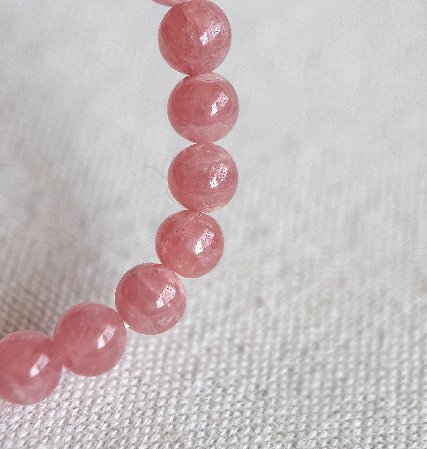 6mm Rhodochrosite Bracelet | Green Nephrite Jade Bead | Dainty Pink Gemstone Bracelet | Gift for Love | Heart Chakra